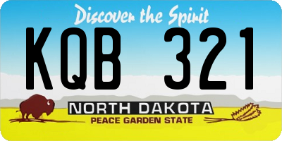 ND license plate KQB321