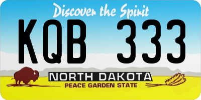 ND license plate KQB333