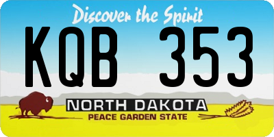 ND license plate KQB353