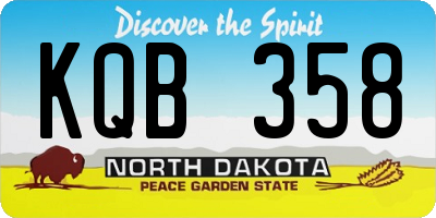 ND license plate KQB358