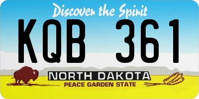 ND license plate KQB361