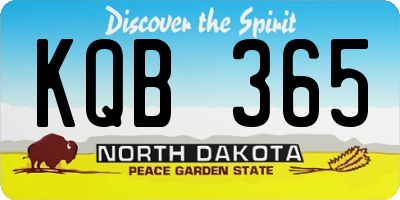 ND license plate KQB365