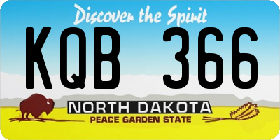 ND license plate KQB366