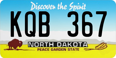 ND license plate KQB367