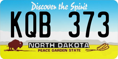 ND license plate KQB373