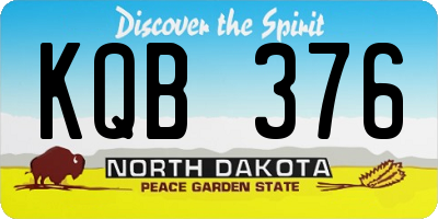 ND license plate KQB376