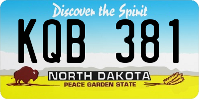 ND license plate KQB381