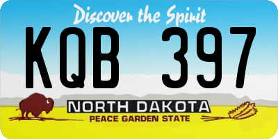 ND license plate KQB397