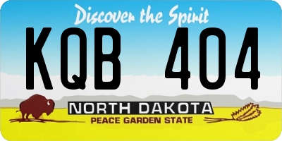 ND license plate KQB404