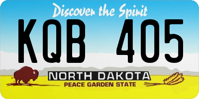 ND license plate KQB405