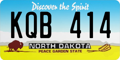 ND license plate KQB414