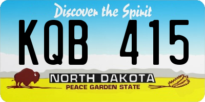 ND license plate KQB415