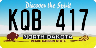 ND license plate KQB417