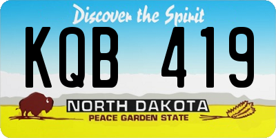 ND license plate KQB419