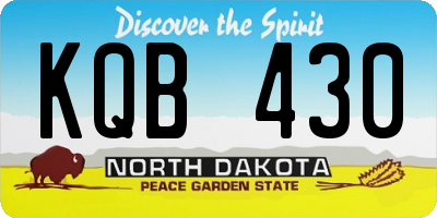 ND license plate KQB430