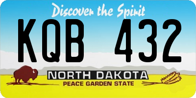 ND license plate KQB432