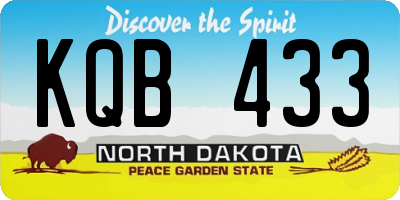 ND license plate KQB433