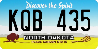 ND license plate KQB435