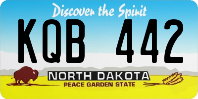 ND license plate KQB442