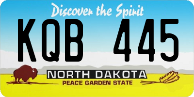 ND license plate KQB445