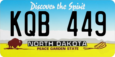 ND license plate KQB449
