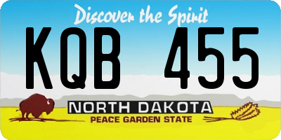 ND license plate KQB455
