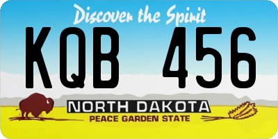 ND license plate KQB456