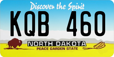 ND license plate KQB460