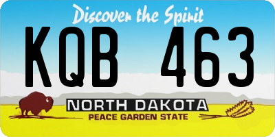 ND license plate KQB463