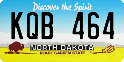 ND license plate KQB464