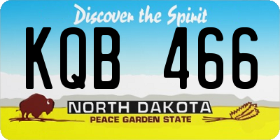 ND license plate KQB466
