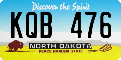 ND license plate KQB476