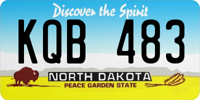 ND license plate KQB483