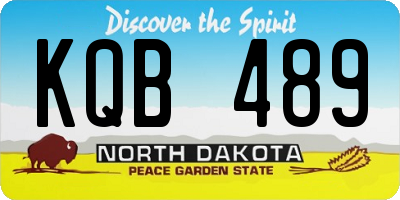 ND license plate KQB489