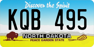 ND license plate KQB495