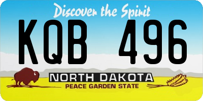 ND license plate KQB496