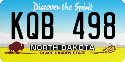 ND license plate KQB498