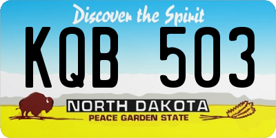 ND license plate KQB503