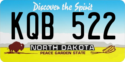 ND license plate KQB522