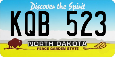 ND license plate KQB523