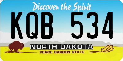 ND license plate KQB534