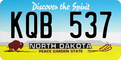 ND license plate KQB537