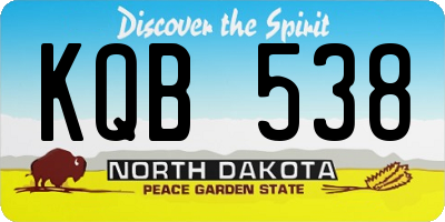 ND license plate KQB538