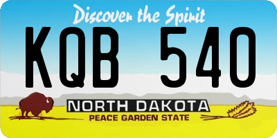 ND license plate KQB540