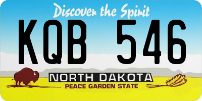 ND license plate KQB546