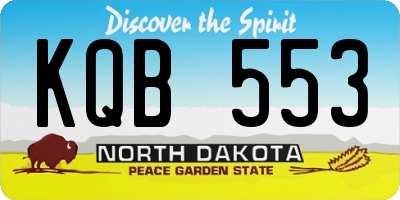 ND license plate KQB553