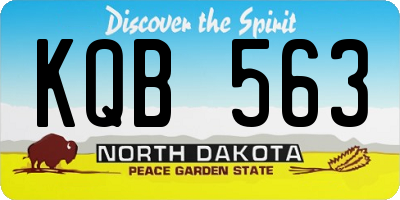 ND license plate KQB563