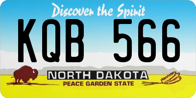 ND license plate KQB566