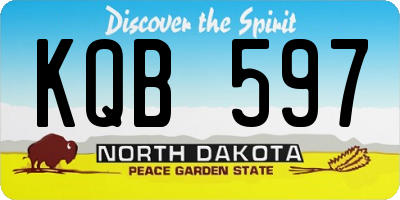 ND license plate KQB597