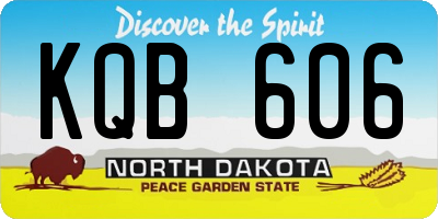ND license plate KQB606